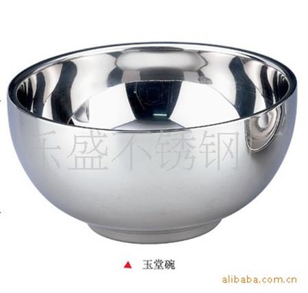乐盛不锈钢 华堂碗 玉堂碗 11.5-18cm 双层隔热碗 防烫 (1)