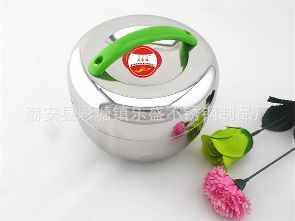 苹果型不锈钢饭盒、彩色QQ双层饭盒 (1)