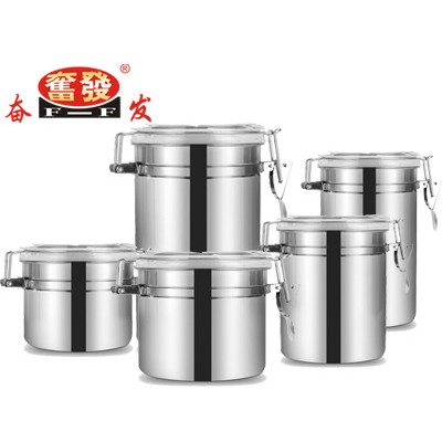 韩式优质精品不锈钢密封罐茶 叶罐储物罐密封罐