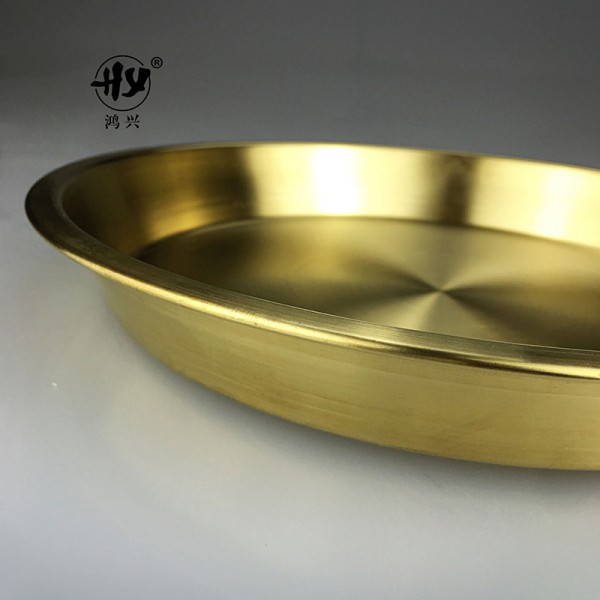 纯铜盘特厚黄铜蒸鸡盘健康手打纯铜制品99%纯铜盘 (1)