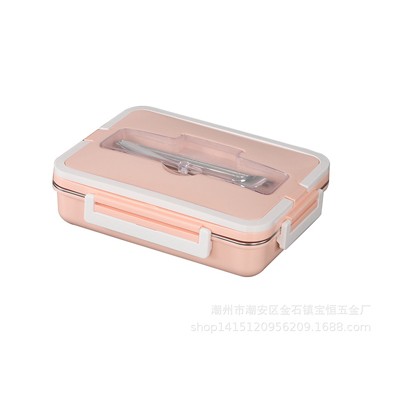 304不锈钢提手餐盒 密封防漏双层防烫食堂便携便当盒