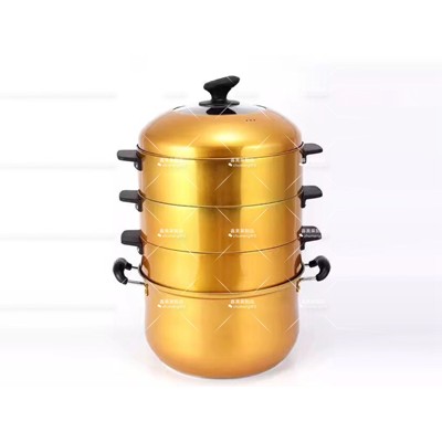 喜美莱自产直销黄金蒸锅不锈钢皇后锅四层节能蒸锅不串味蒸锅
