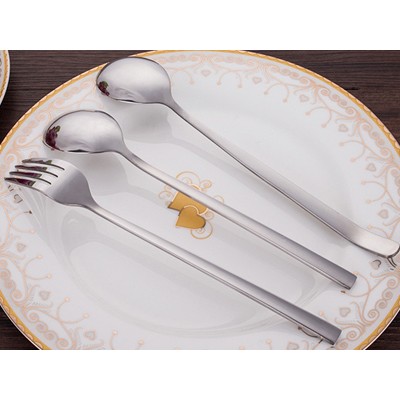 不锈钢餐具 韩式长柄勺叉 创意汤勺 搅拌勺 可定制logo