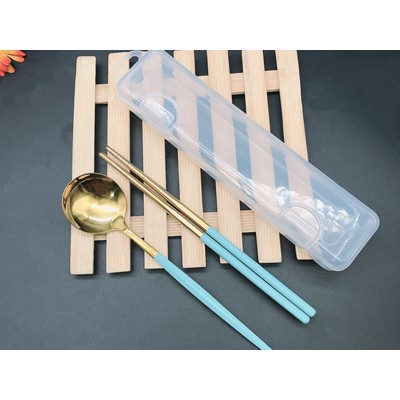双色筷子 勺子（蓝）