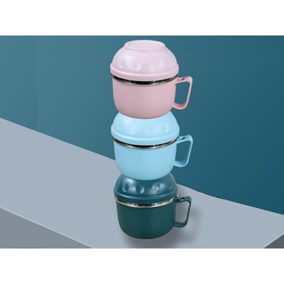 塑钢快餐杯 粉色/蓝色/深青色
