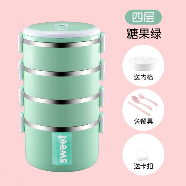 薄荷绿-四层-菜格餐具