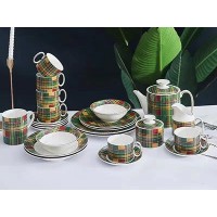 格子餐具套装