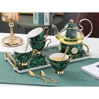 欧式花茶具套装加热玻璃茶壶英式下午茶骨瓷咖啡杯碟托盘水具组合