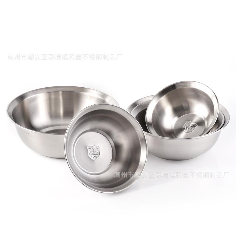 特厚不锈钢斜边砂光汤盆防溢菜盆多用盆汤碗 (2)