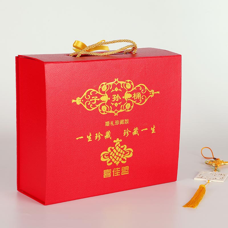 婚庆用品陶瓷子孙桶三件套 工艺摆件礼品 新娘嫁妆陪嫁摆设 (2)