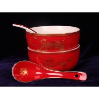 婚庆用品龙凤呈祥陶瓷餐具套装