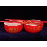 婚庆用品幸福玫瑰陶瓷餐具套装
