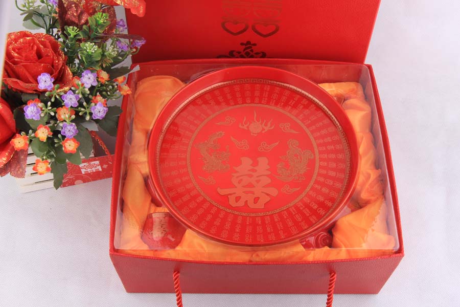 婚庆龙凤喜茶具茶盘01