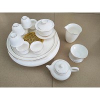 羊脂玉大套组茶具