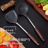 复古木柄硅胶铲