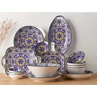 波西米亚陶瓷餐具碗盘碟套装