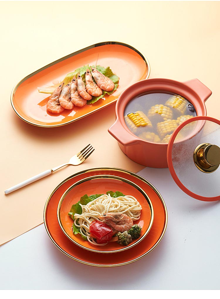 橘黄色餐具_05