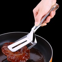 304厨房不锈钢防烫牛排夹面包夹煎鱼铲手抓饼夹煎牛排夹铲夹