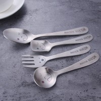 创意礼物笑脸叉勺304儿童餐具 家用不锈钢时尚叉子勺子礼物
