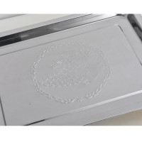 不锈钢葡萄印花长方形平底深盘