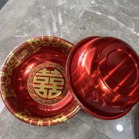 金边红面盆38cm