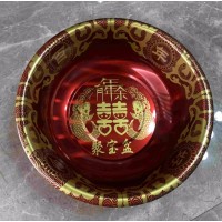 金边红面盆38cm