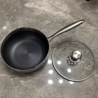 304三层钢单面屏雪平锅16-24cm