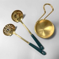 不锈钢厨具 金色火锅勺、漏勺、汤勺
