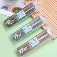 鸡翅木套装便携餐具三件
