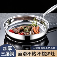 不锈钢平底煎锅