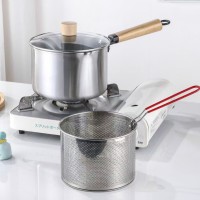 一体不锈钢油炸锅家用迷你炸锅泼油小锅