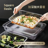 玻璃水盆洗手餐厅商用沙拉茶水透明圆形水果蔬菜加厚耐高温